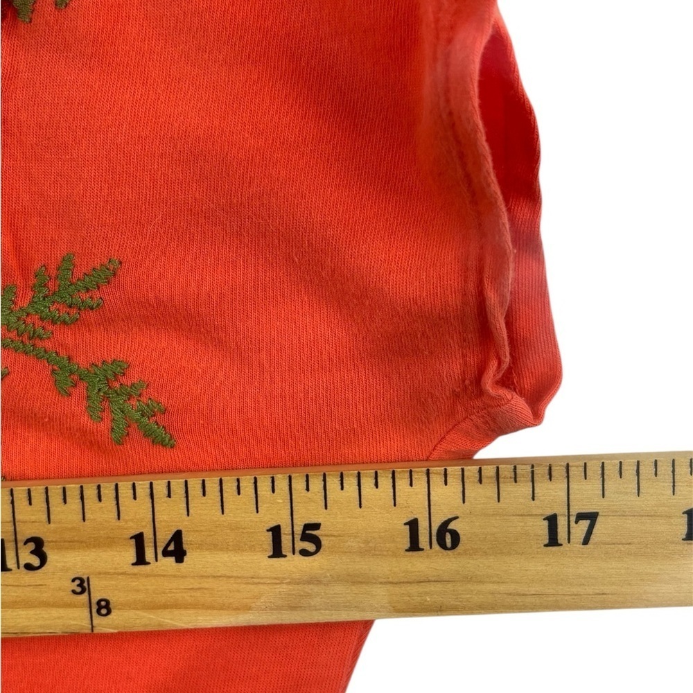 Johnny Was Embroidered Soft Orange Tunic Dress Size S Pockets V-neck Floral - Picture 11 of 13